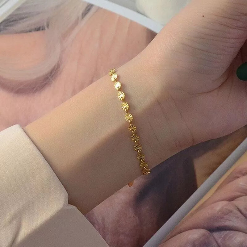 Elegant Gold Disc Gold Bracelet
