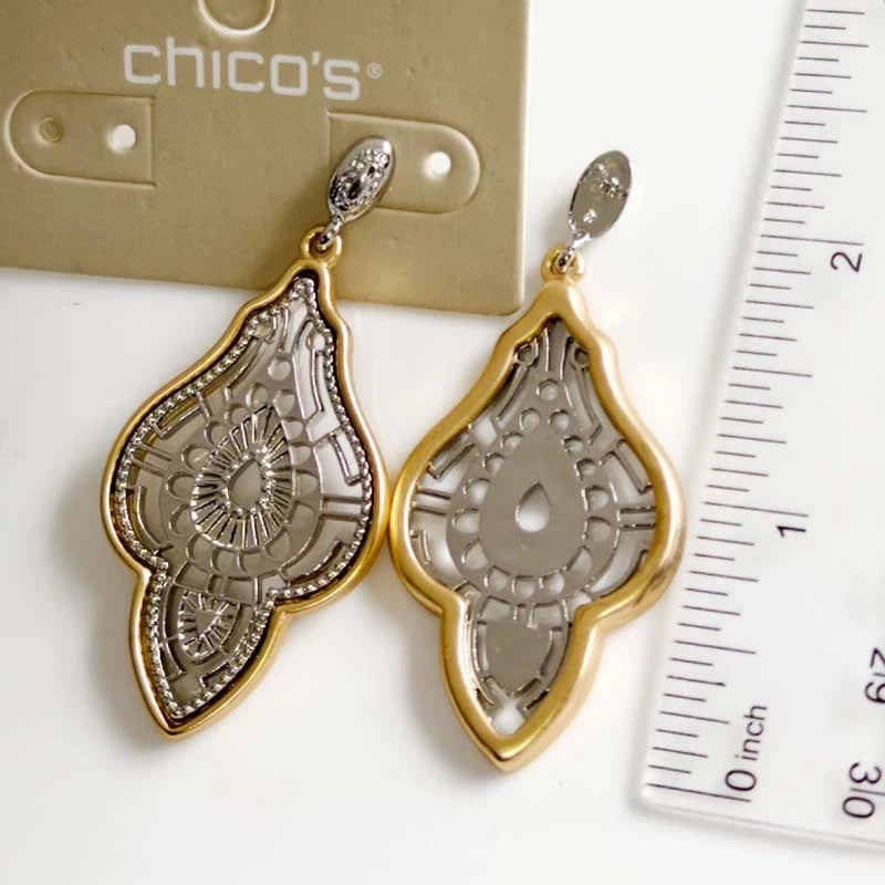 Chicos Floral Statement Drop Earrings for Women