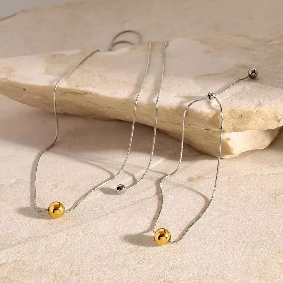 Gold Beaded Jewelry Pendant Necklace