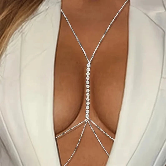 Silver Rhinestone Body Chain 