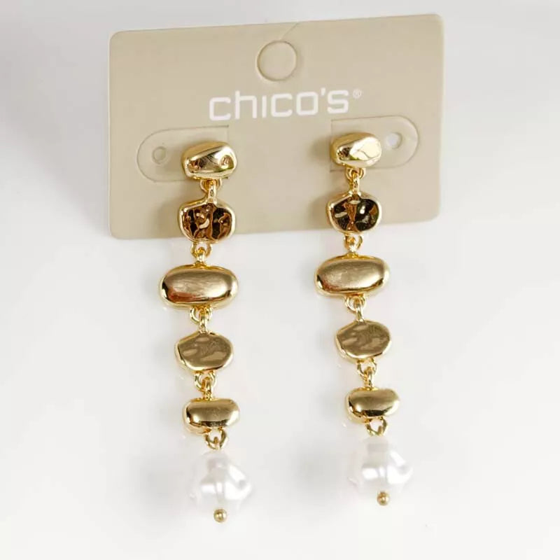 Chicos 62mm Faux Pearl Drop Earrings