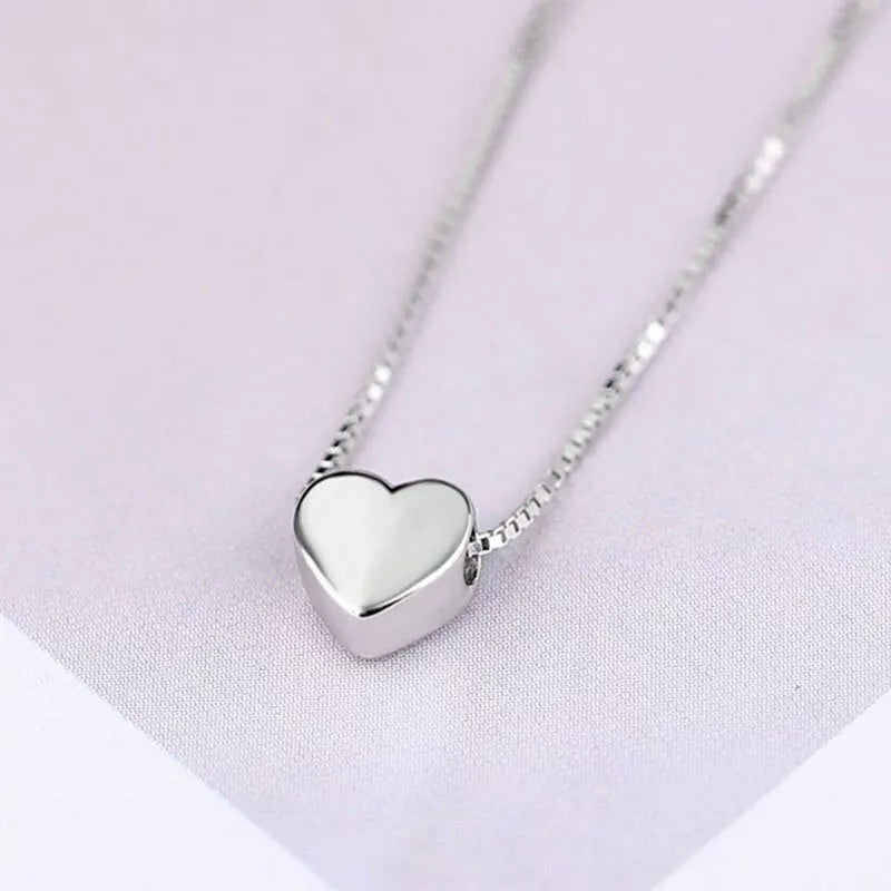 Silver Heart Pendant Necklace