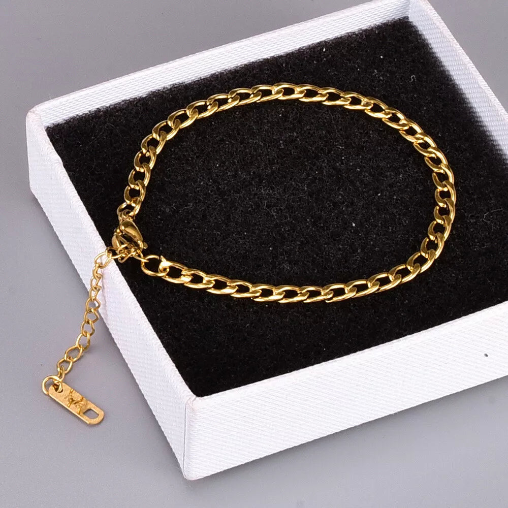4mm Gold Cuban Bracelet