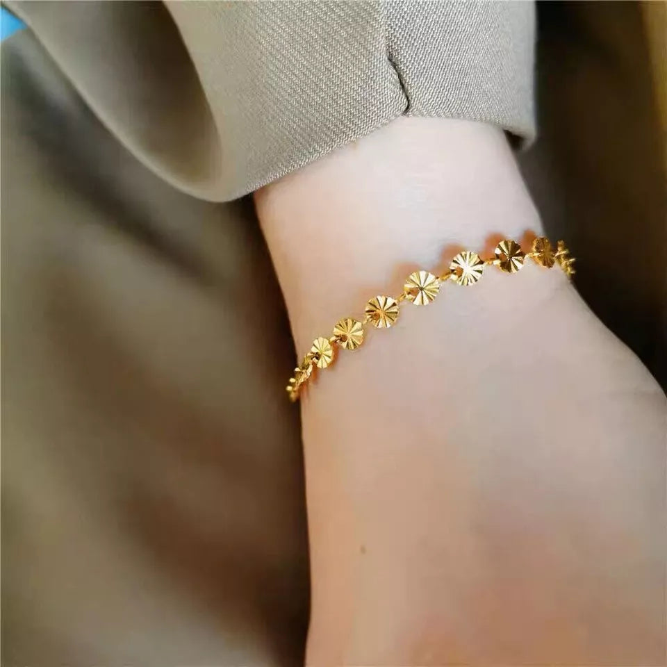 Elegant Gold Disc Gold Bracelet