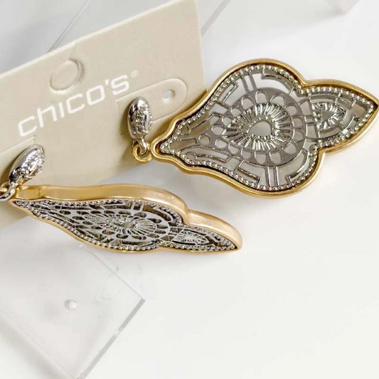 Chicos Floral Statement Drop Earrings for Women