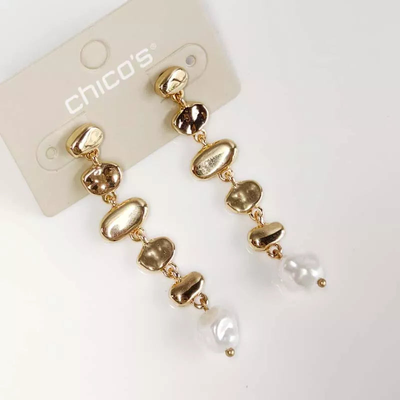 Chicos 62mm Faux Pearl Drop Earrings