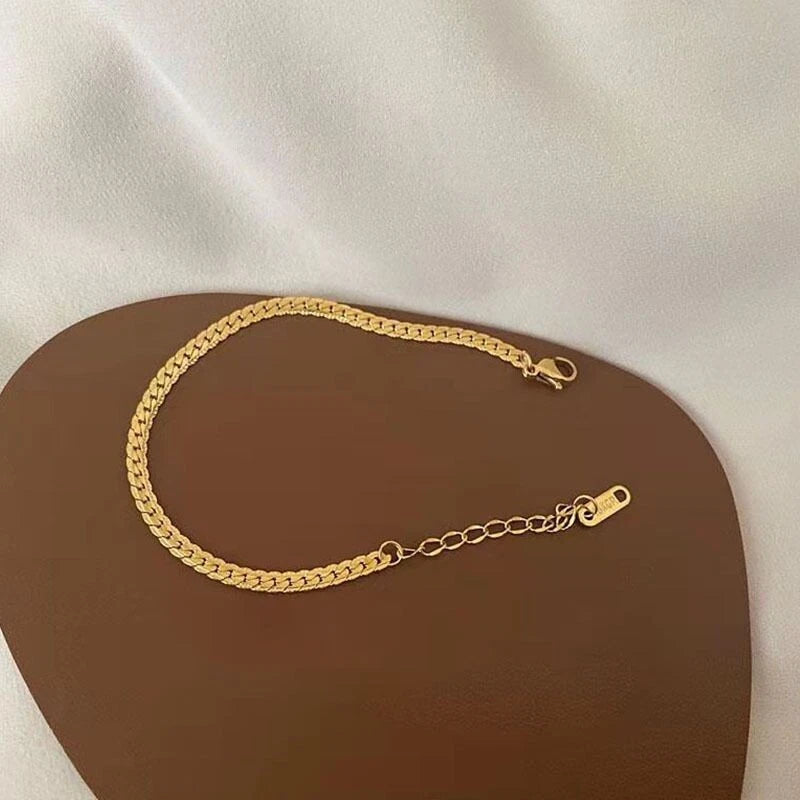 18K Gold Textured Cuban Bracelet – 9"