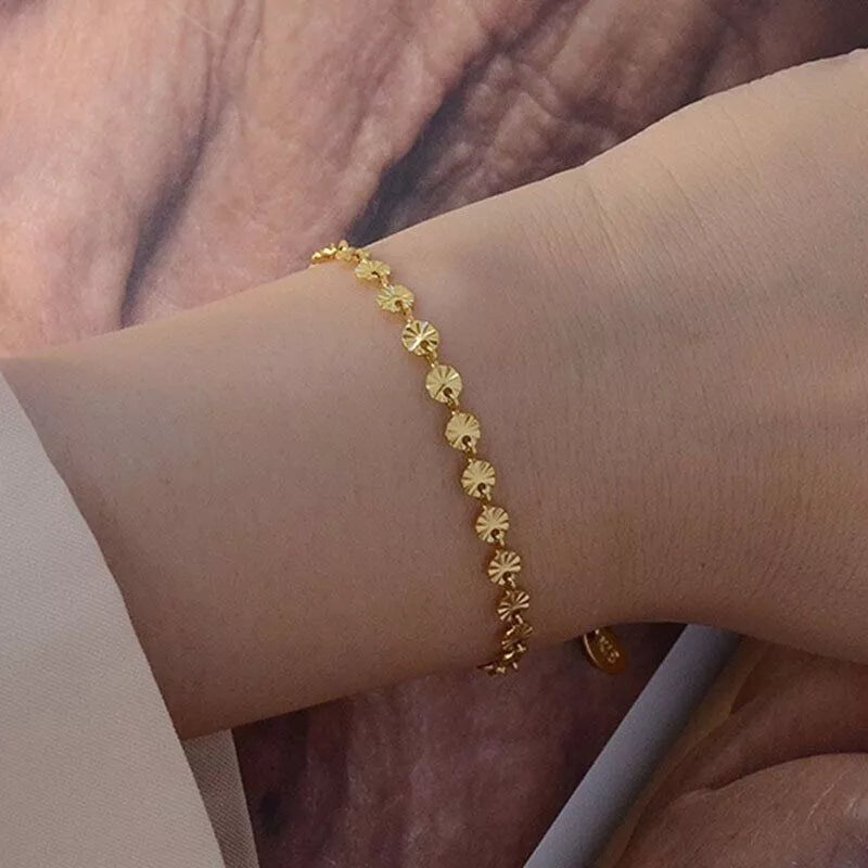 Elegant Gold Disc Gold Bracelet