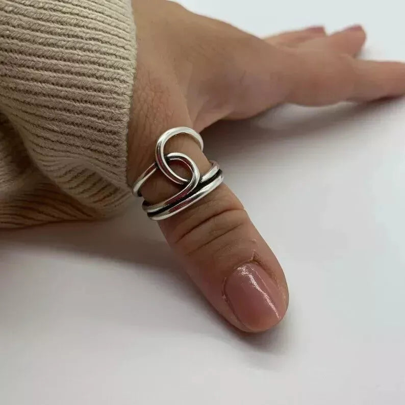 Chunky Knot Thumb Ring – Handmade 925 Sterling Silver