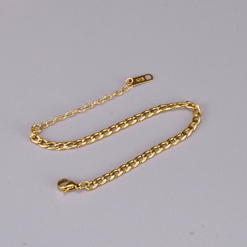 4mm Gold Cuban Bracelet