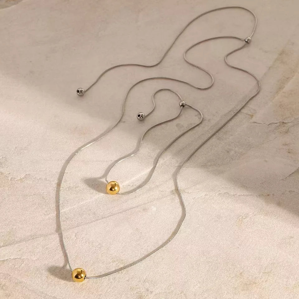 Gold Beaded Jewelry Pendant Necklace