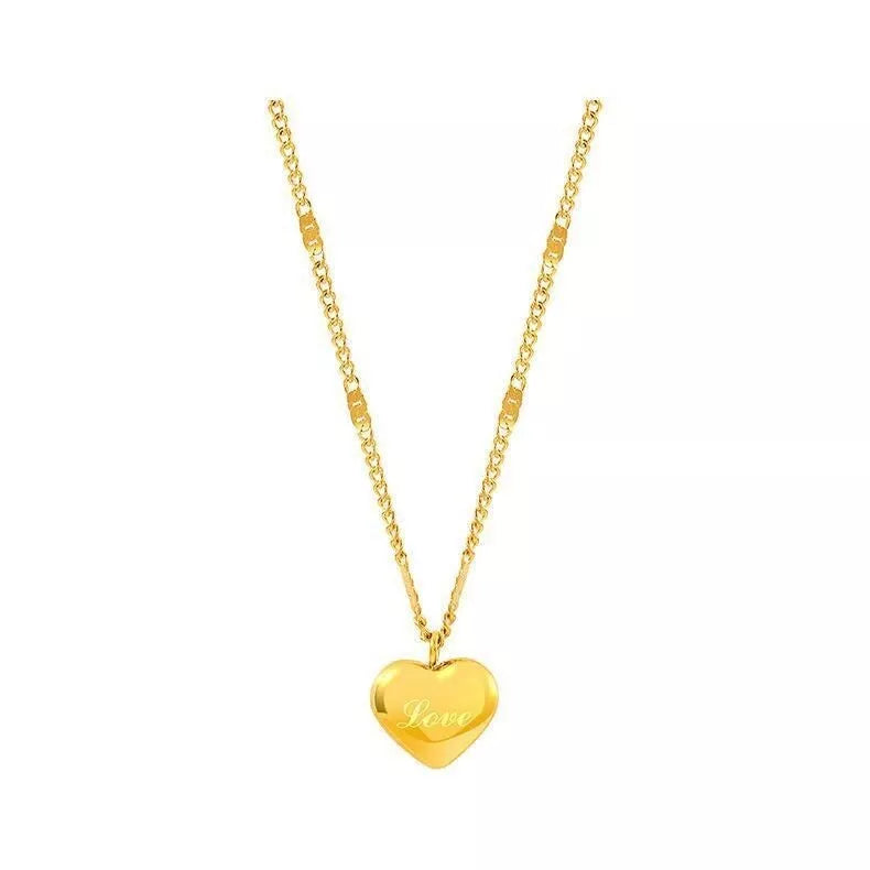 18K Gold Heart Pendant Necklace